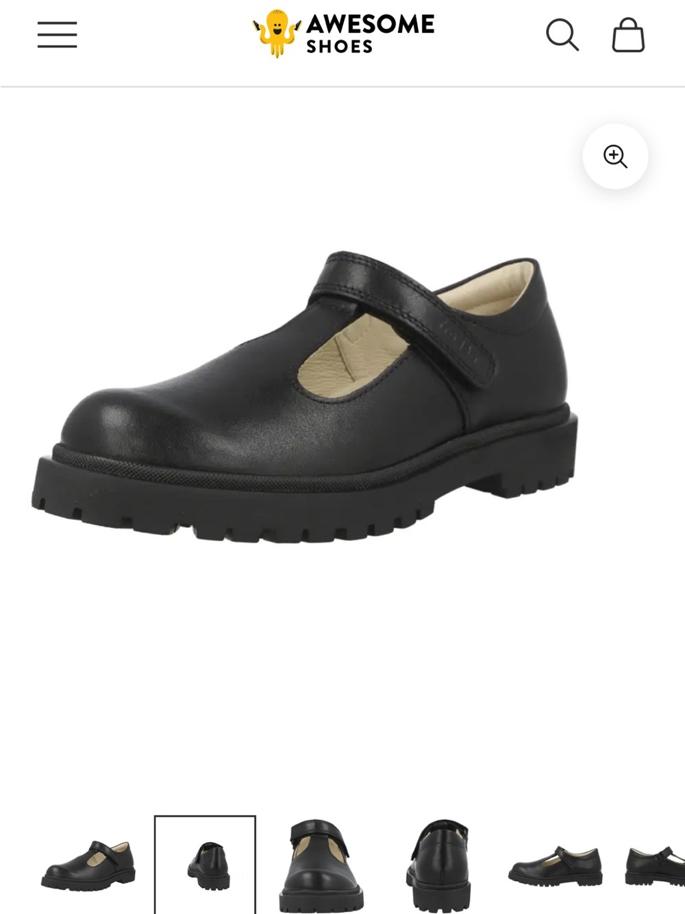 Kids Black Mary Jane School Shoe with Secure Strap